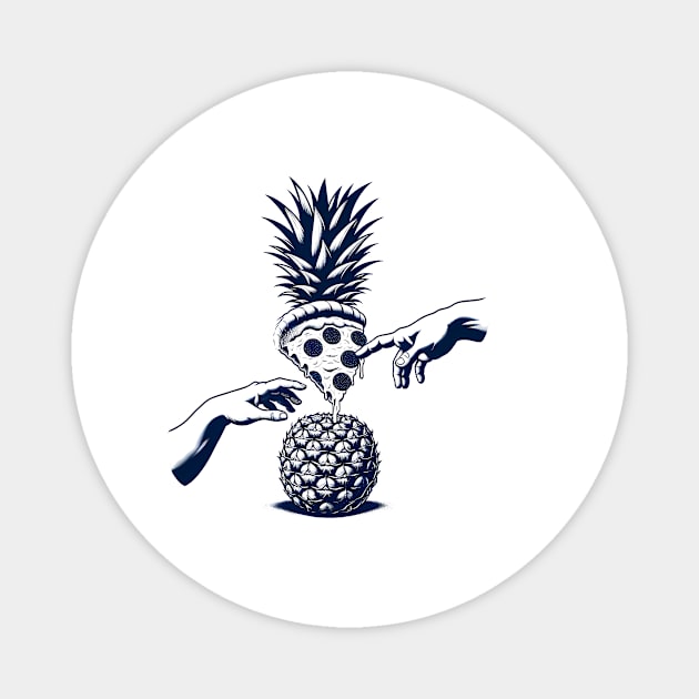 Love Pineapple on Pizza, Funny Pizza Lover Magnet by logiamerch